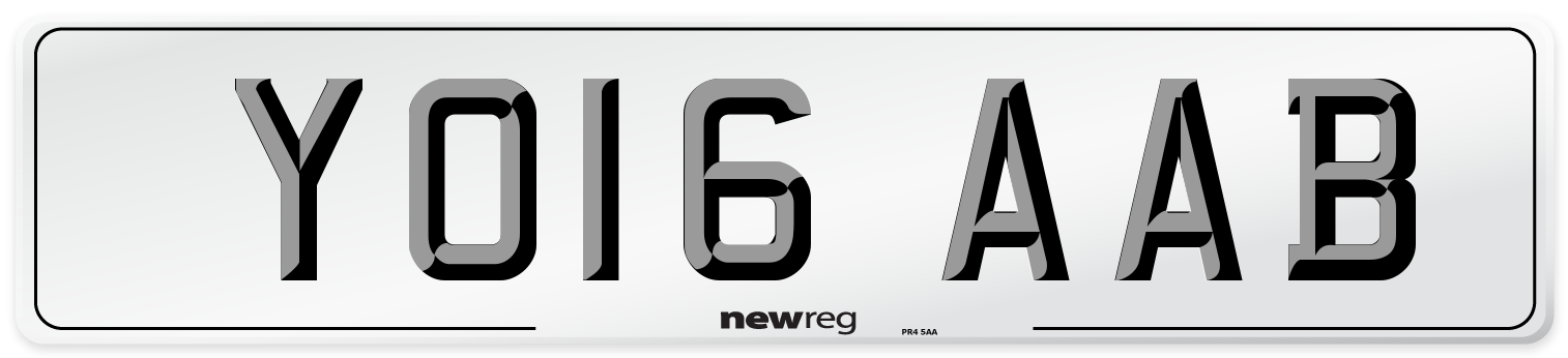 YO16 AAB Number Plate from New Reg